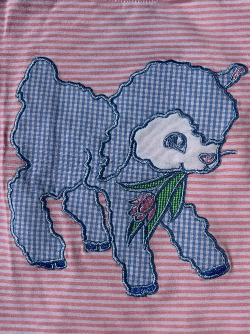 Classic Whimsy Baby Lamb pink striped pajama set sz 4T NWT